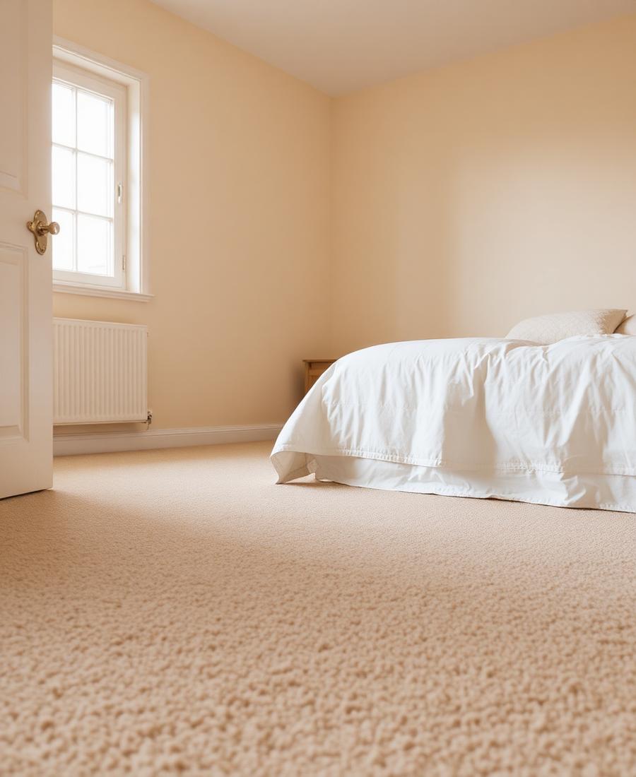 Soft neutral carpet in a bedroom